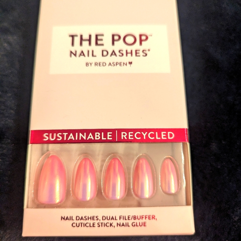 Red Aspen Nails Medium Length Fire Pink